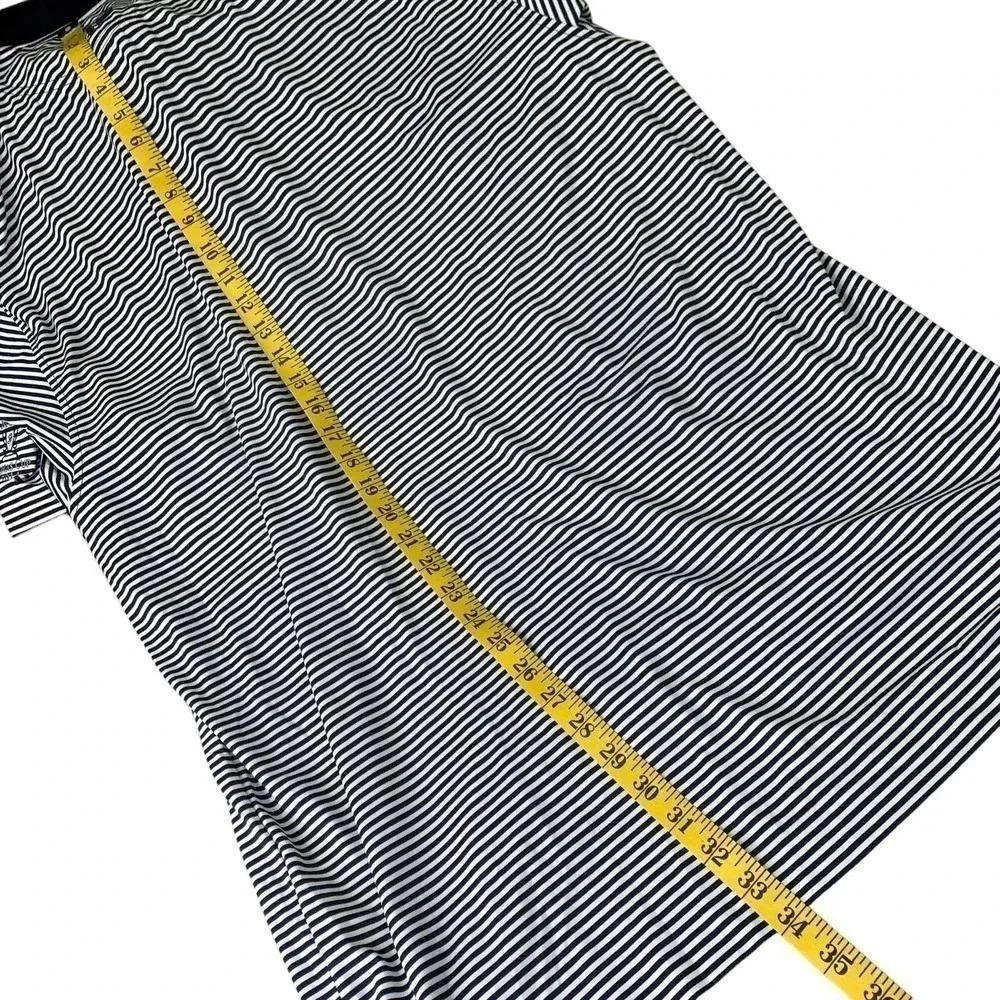 FootJoy FJ Striped Navy Athletic Polo Golf Shirt Men Size L MGA Lomas Cup 2014 - Picture 12 of 13